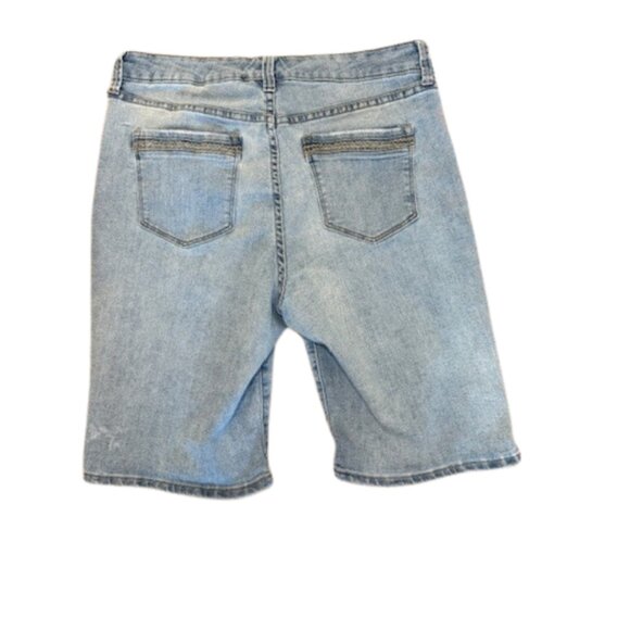 Women’s Nine West Jean Shorts Size 12 Gramercy Bermuda - Picture 2 of 6